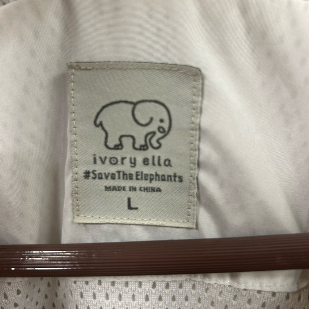 Ivory Ella white full zip hooded jacket size large with zippered pockets - Picture 6 of 7